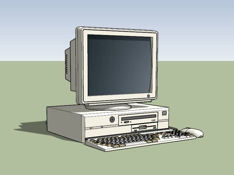 Old PC Computer sketchup model preview - SketchupBox
