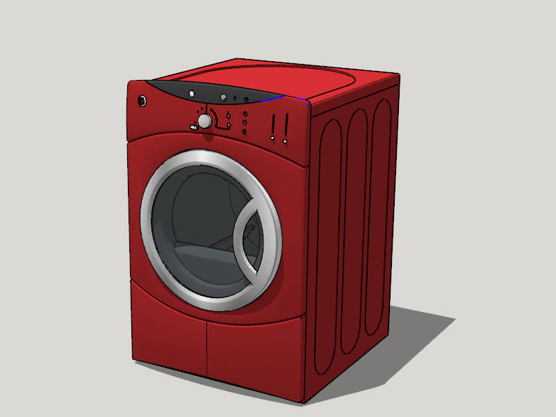 Red Front Load Washer sketchup model preview - SketchupBox