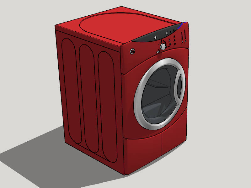 Red Front Load Washer sketchup model preview - SketchupBox