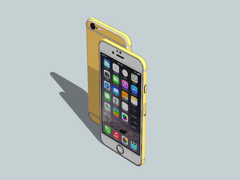 iPhone 6 Yellow sketchup model preview - SketchupBox