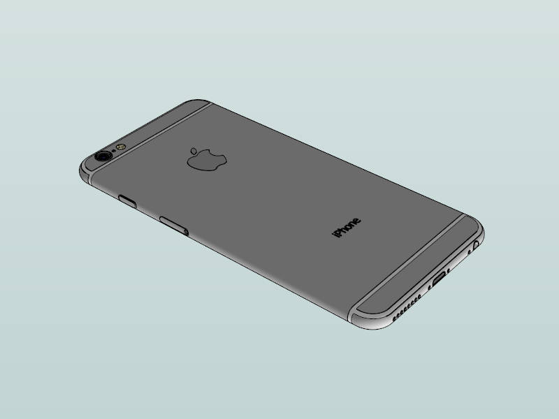 iPhone 6 Plus Silver sketchup model preview - SketchupBox