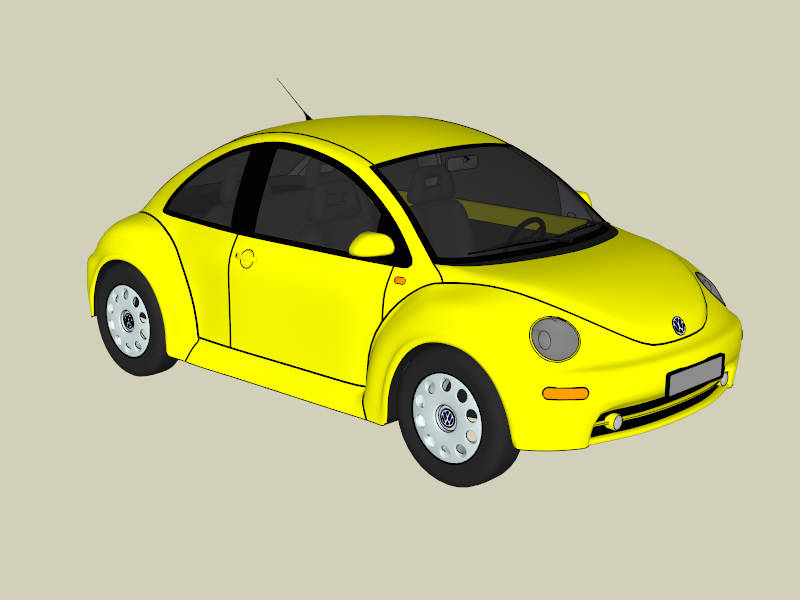 Volkswagen Beetle Yellow sketchup model preview - SketchupBox
