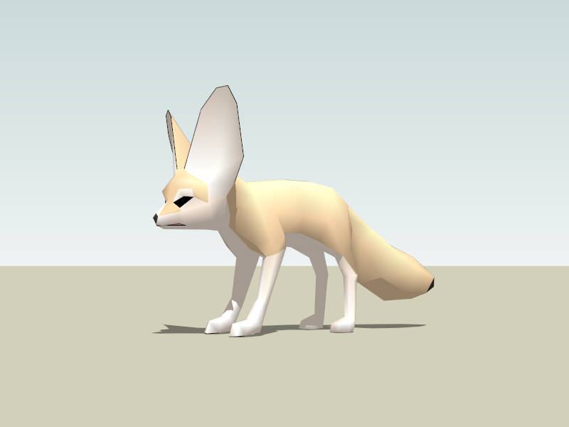 Fennec Fox sketchup model preview - SketchupBox