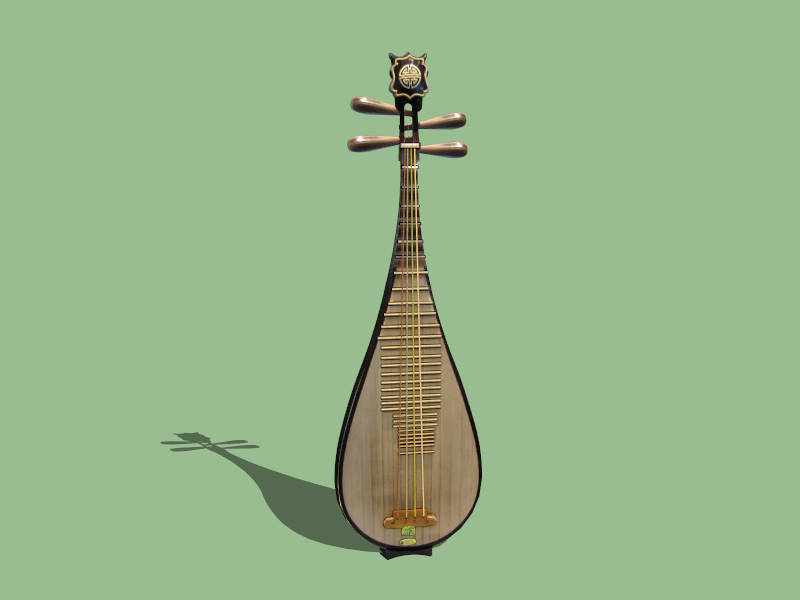 Pipa Chinese Lute sketchup model preview - SketchupBox