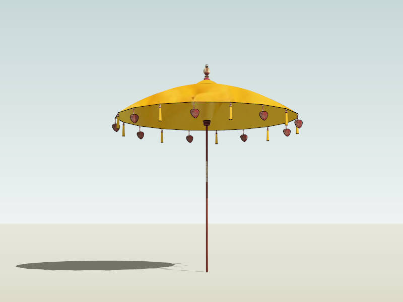 Yellow Patio Umbrella sketchup model preview - SketchupBox