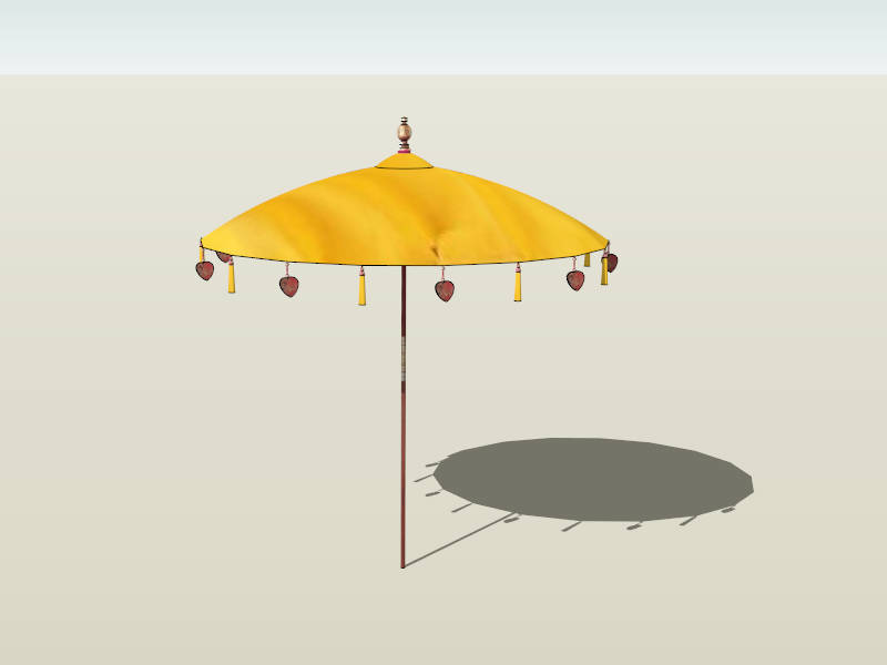 Yellow Patio Umbrella sketchup model preview - SketchupBox