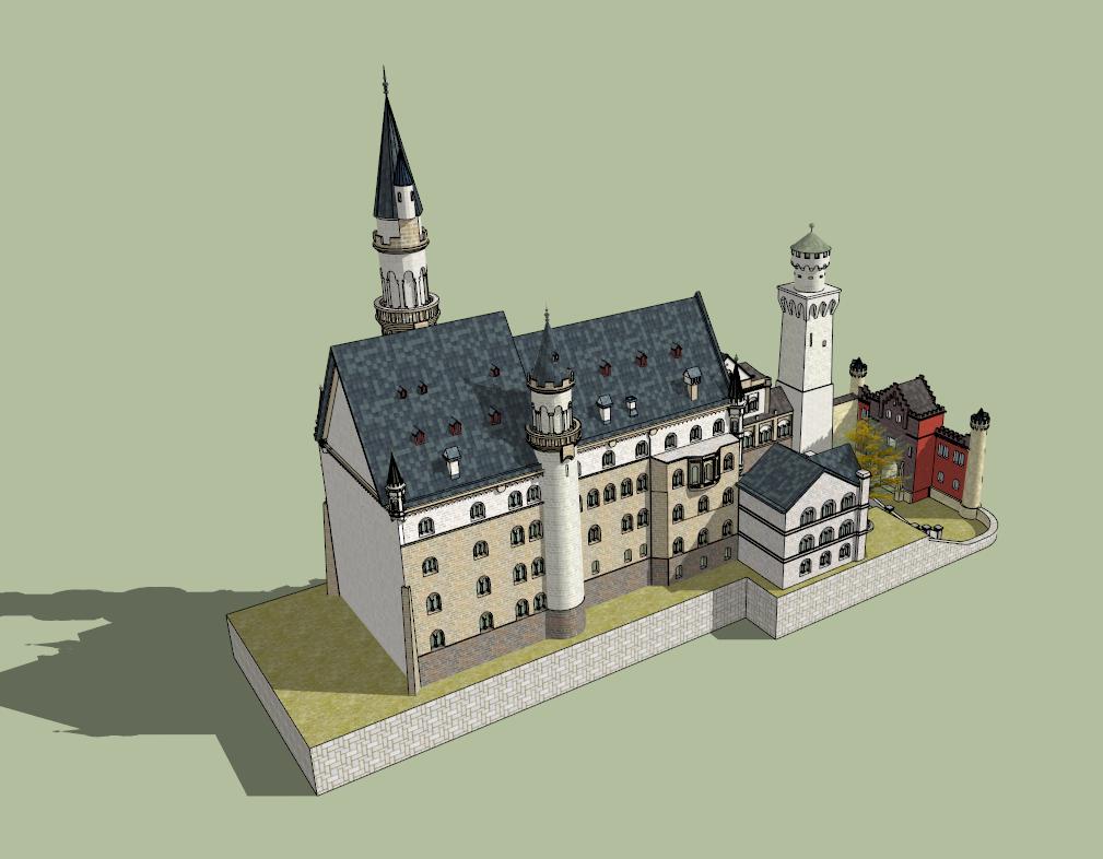 Neuschwanstein Castle sketchup model preview - SketchupBox
