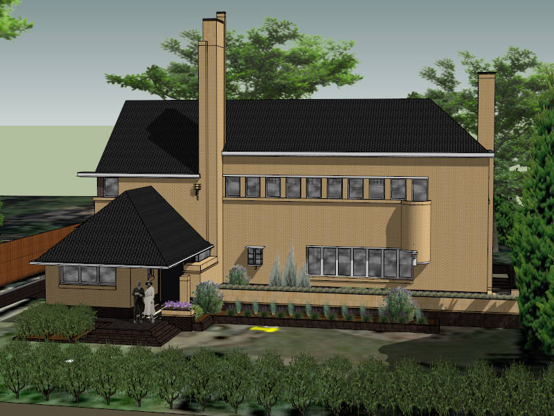 Two Country Houses sketchup model preview - SketchupBox