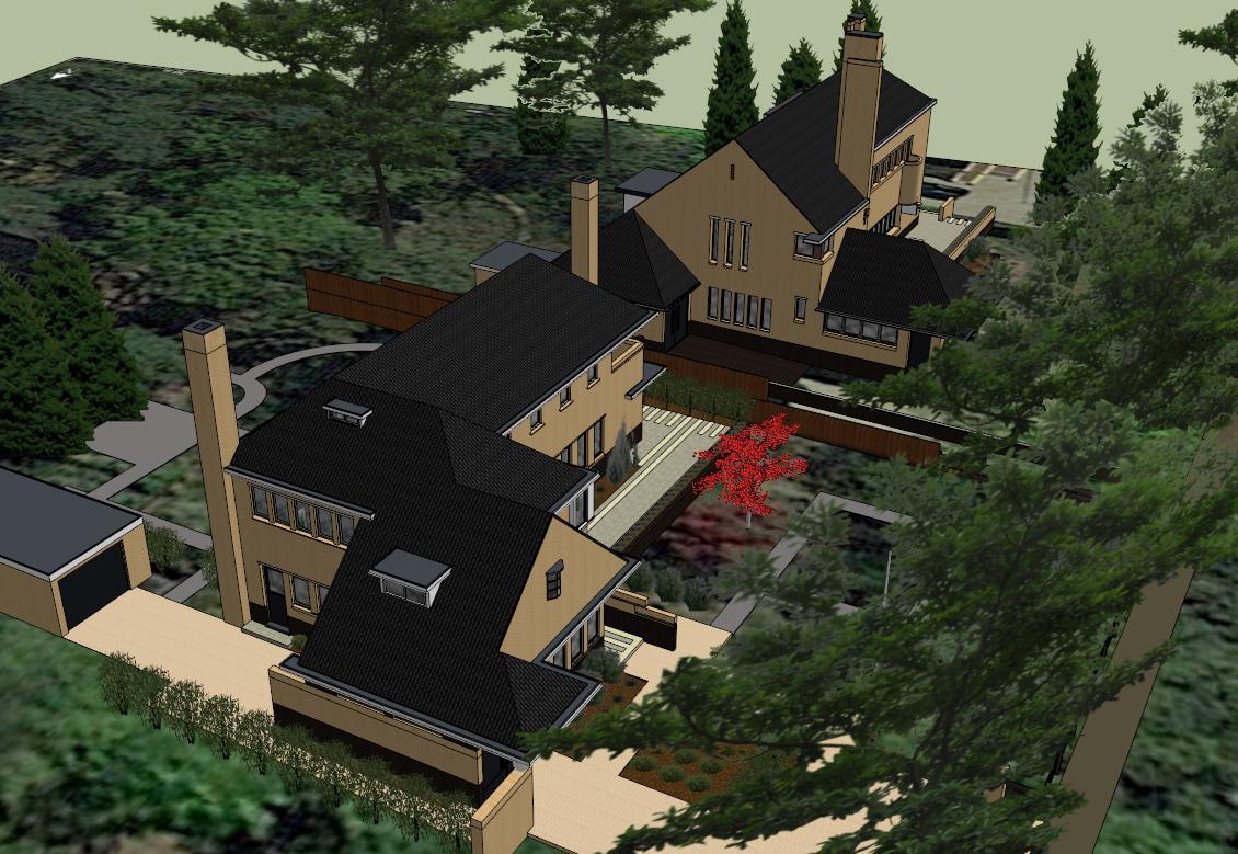 Two Country Houses sketchup model preview - SketchupBox