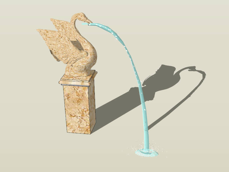 Stone Swan Fountain sketchup model preview - SketchupBox