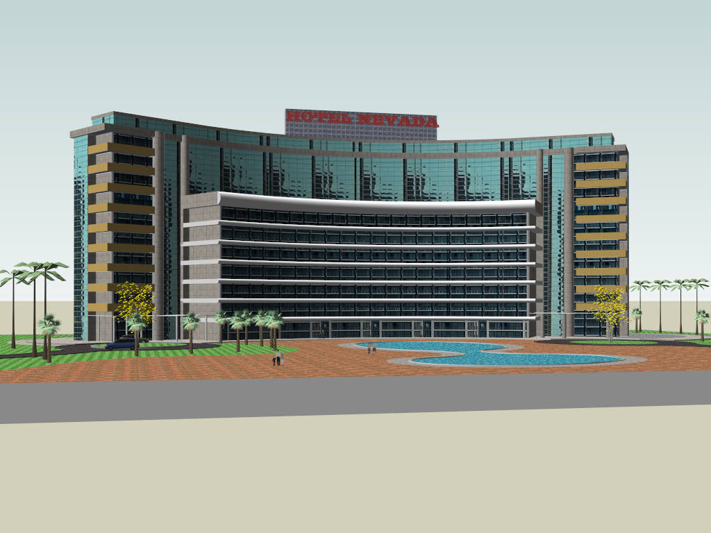 Luxury Hotel Nevada sketchup model preview - SketchupBox