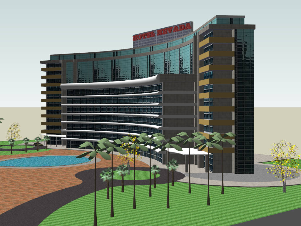 Luxury Hotel Nevada sketchup model preview - SketchupBox