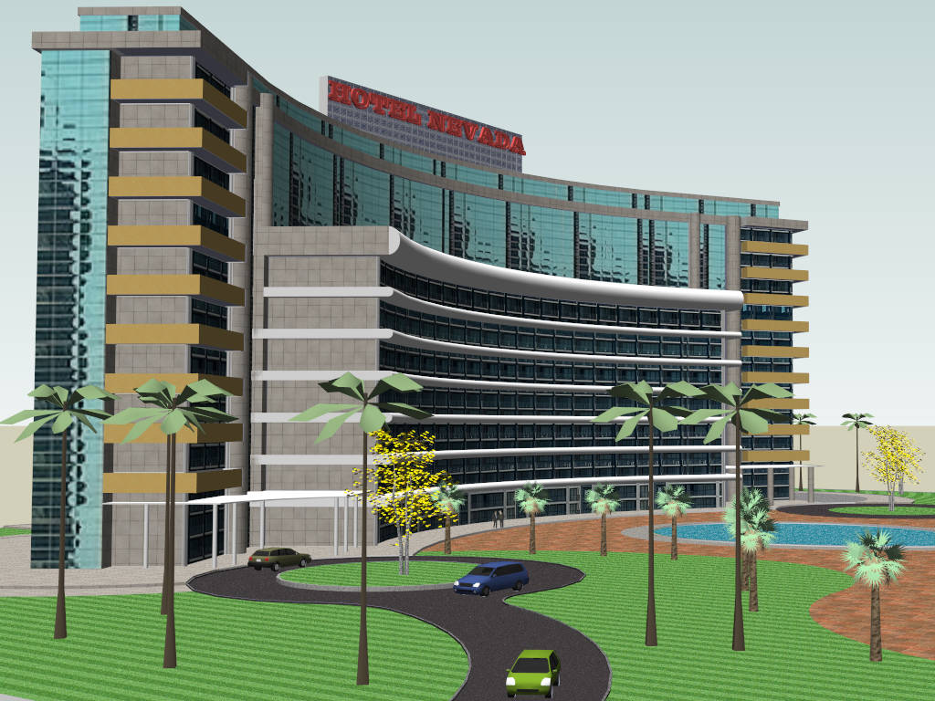 Luxury Hotel Nevada sketchup model preview - SketchupBox