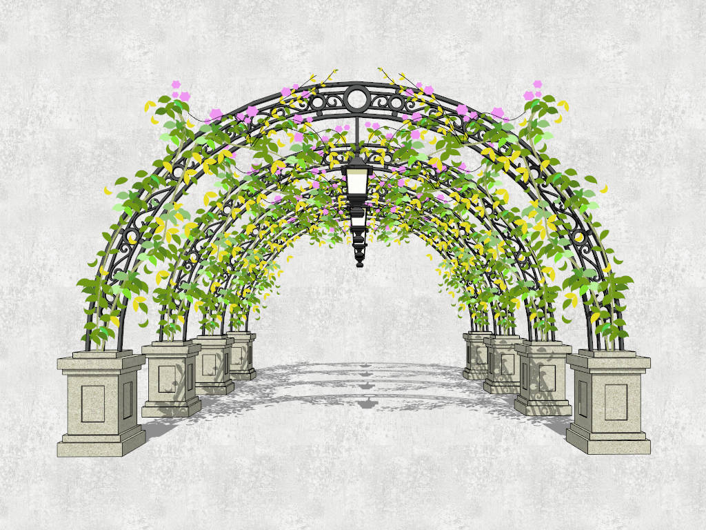 Archway Rose Pergola sketchup model preview - SketchupBox