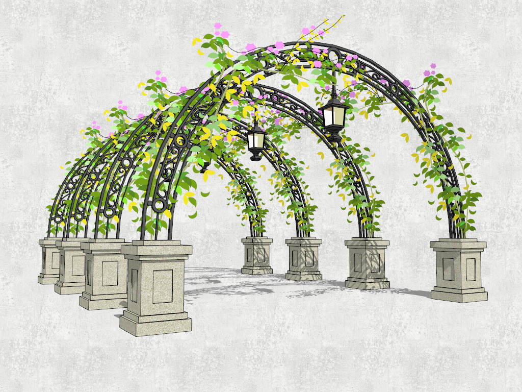 Archway Rose Pergola sketchup model preview - SketchupBox
