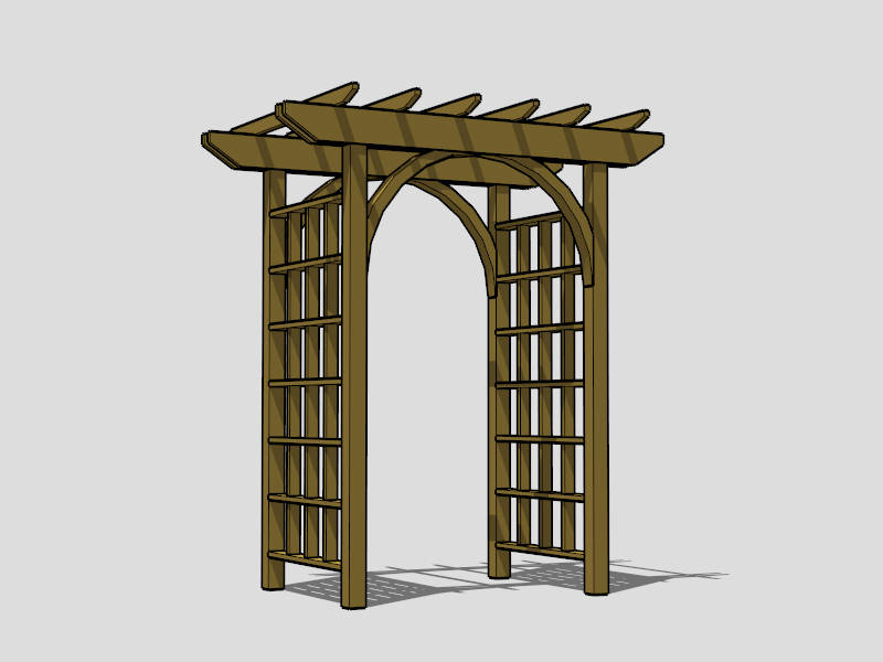 Garden Arbor Trellis sketchup model preview - SketchupBox