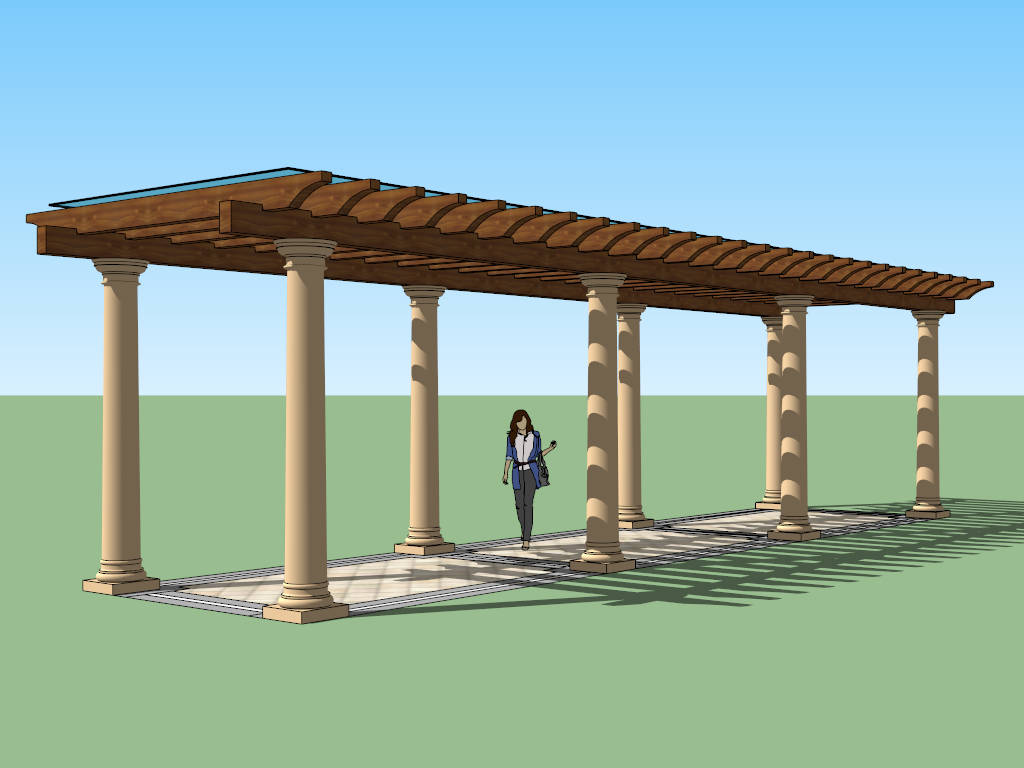 Glass Roof Gazebo sketchup model preview - SketchupBox