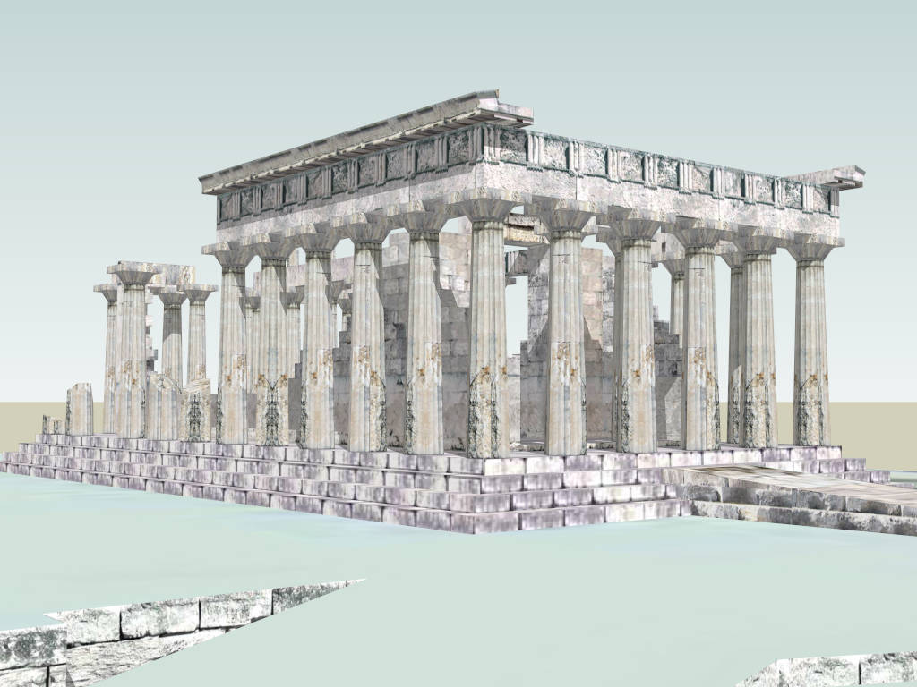 Parthenon in Athens sketchup model preview - SketchupBox