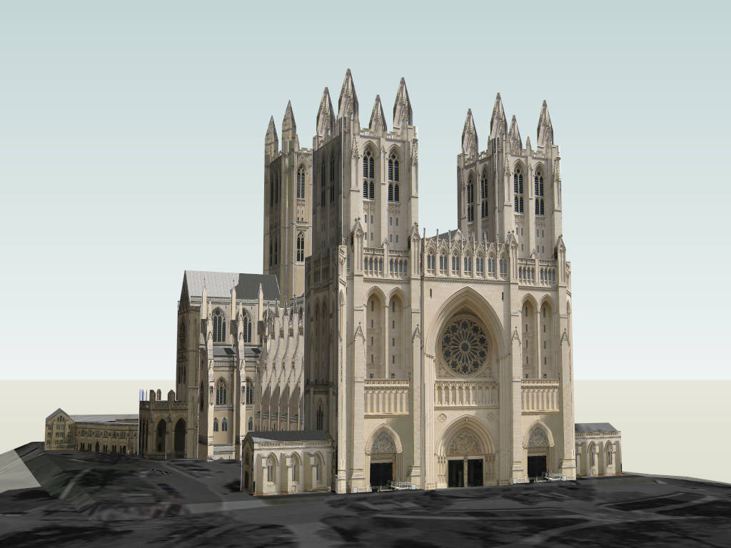 Washington National Cathedral sketchup model preview - SketchupBox