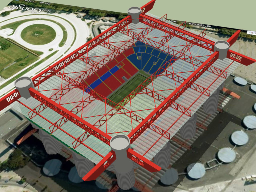San Siro Stadium sketchup model preview - SketchupBox