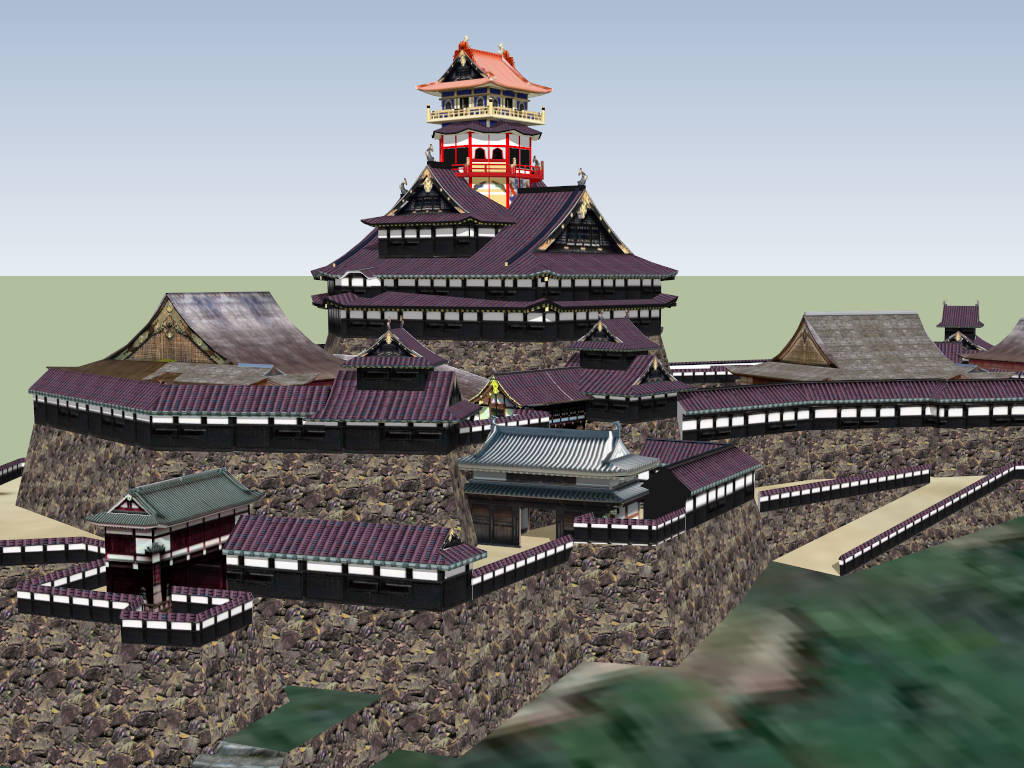 Azuchi Castle sketchup model preview - SketchupBox