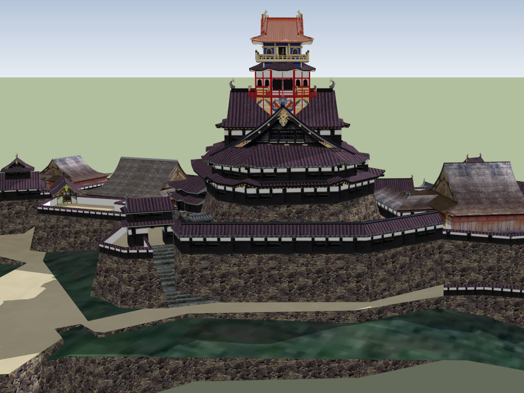 Azuchi Castle sketchup model preview - SketchupBox