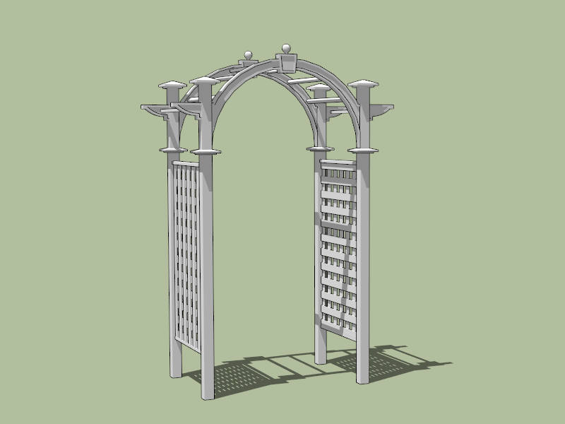 White Garden Arbor sketchup model preview - SketchupBox