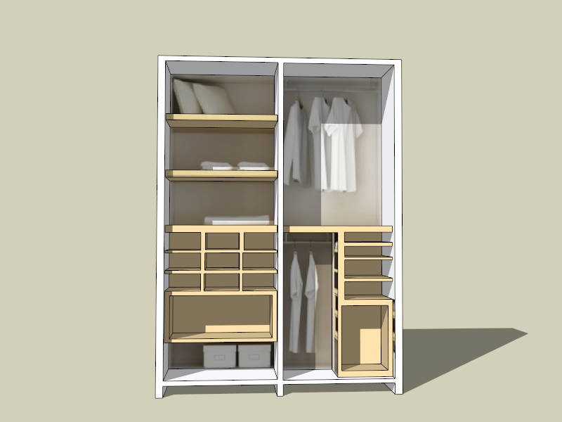 Tall Wardrobe Cabinet sketchup model preview - SketchupBox