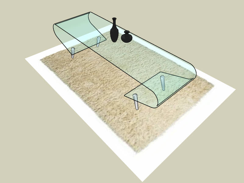 Rectangular Glass Coffee Table sketchup model preview - SketchupBox