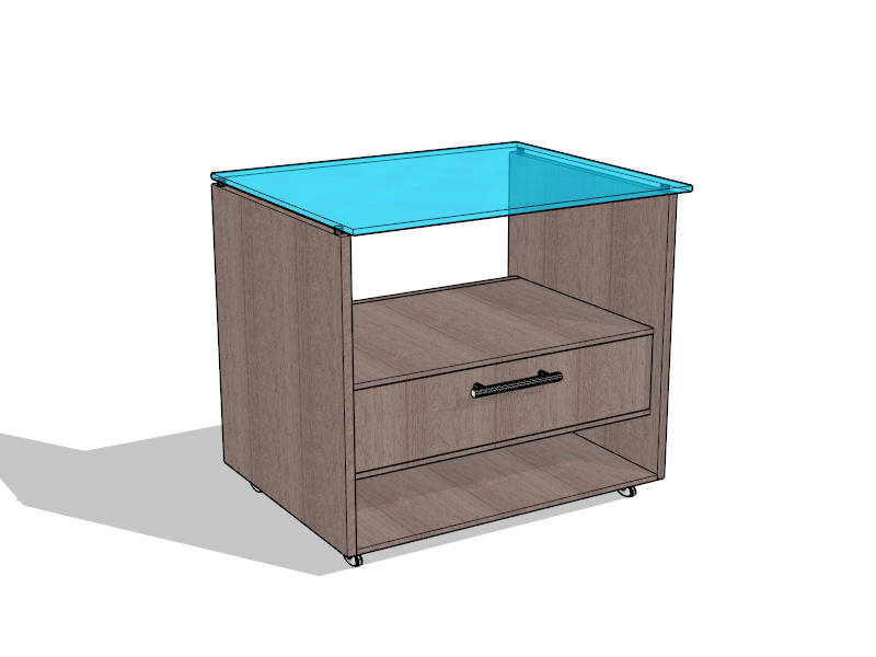 Glass Top Nightstand sketchup model preview - SketchupBox