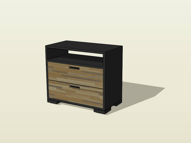 Two Drawers Nightstand sketchup model preview - SketchupBox