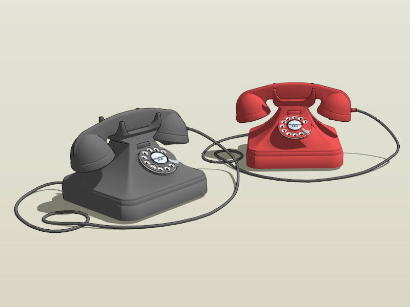 Traditional Rotary Dialing Telephones sketchup model preview - SketchupBox
