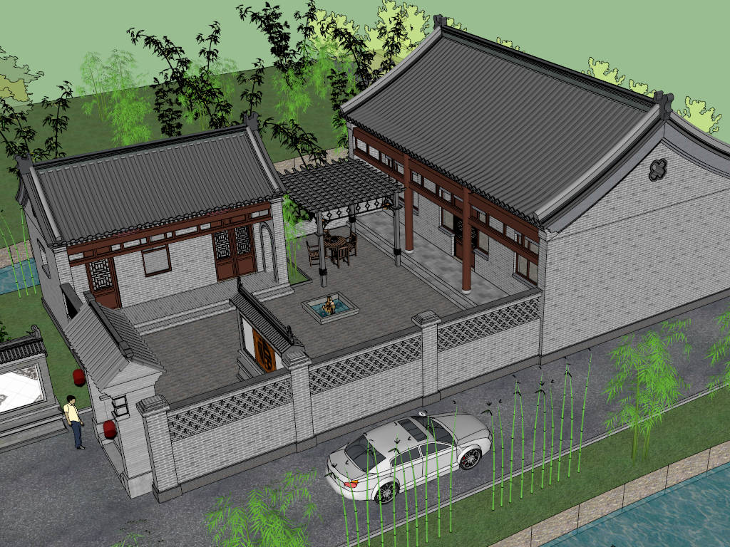 Chinese Traditional Country House sketchup model preview - SketchupBox