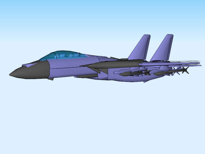 F-14 Tomcat Fighter sketchup model preview - SketchupBox