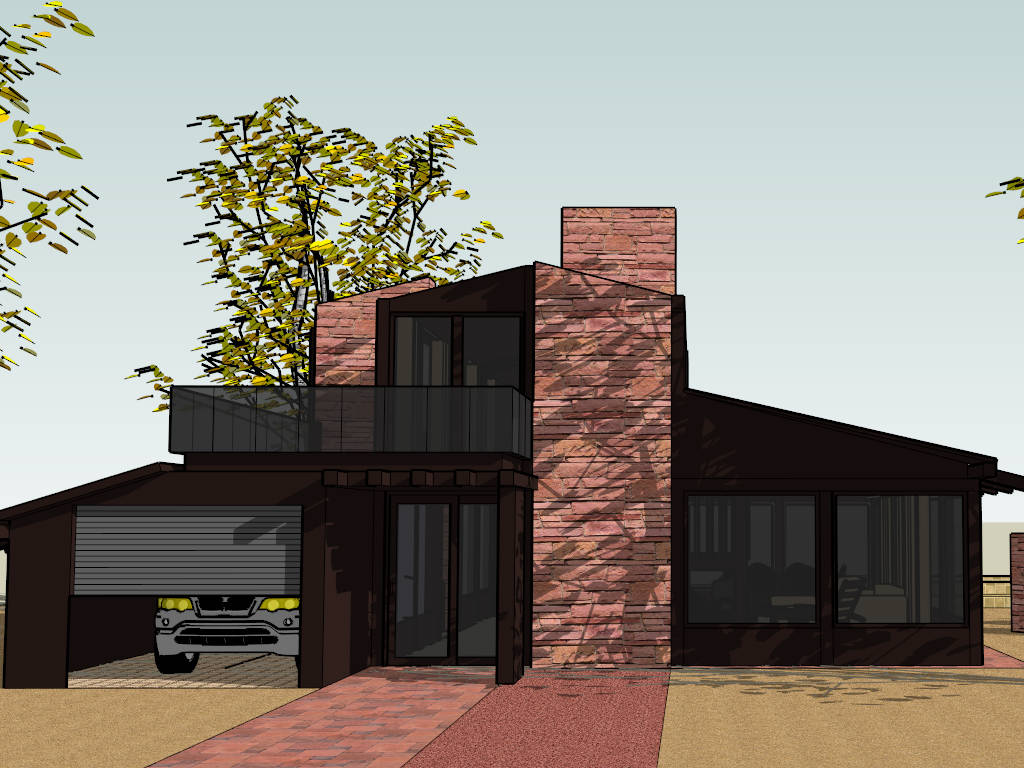 Small Cottage Style House sketchup model preview - SketchupBox