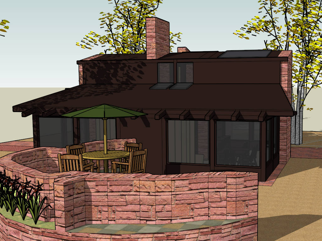 Small Cottage Style House sketchup model preview - SketchupBox