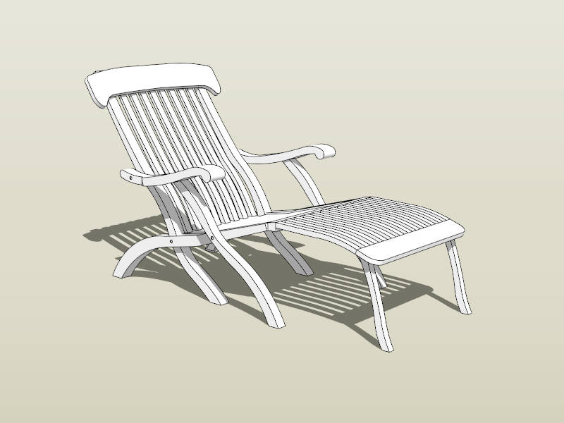 Steamer Deck Chair sketchup model preview - SketchupBox