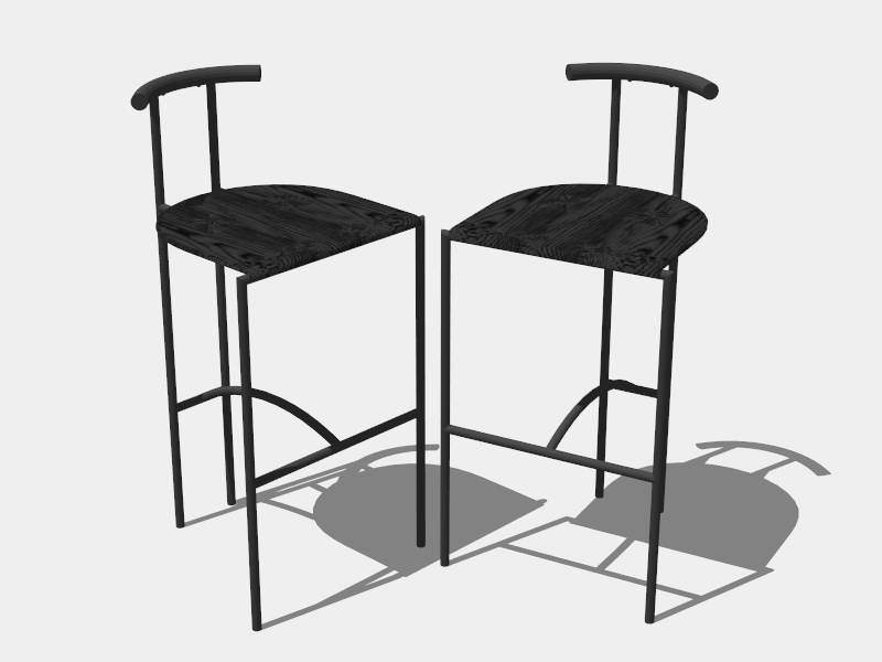 Rustic Industrial Bar Stools sketchup model preview - SketchupBox