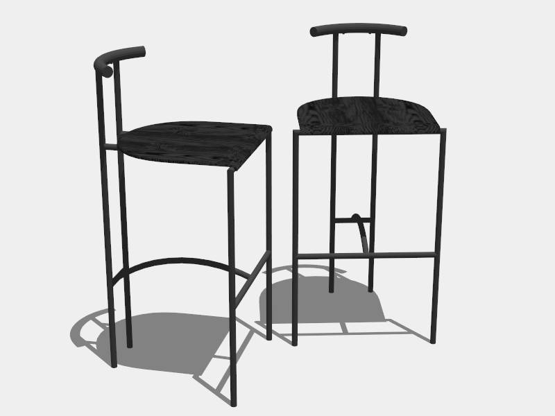 Rustic Industrial Bar Stools sketchup model preview - SketchupBox