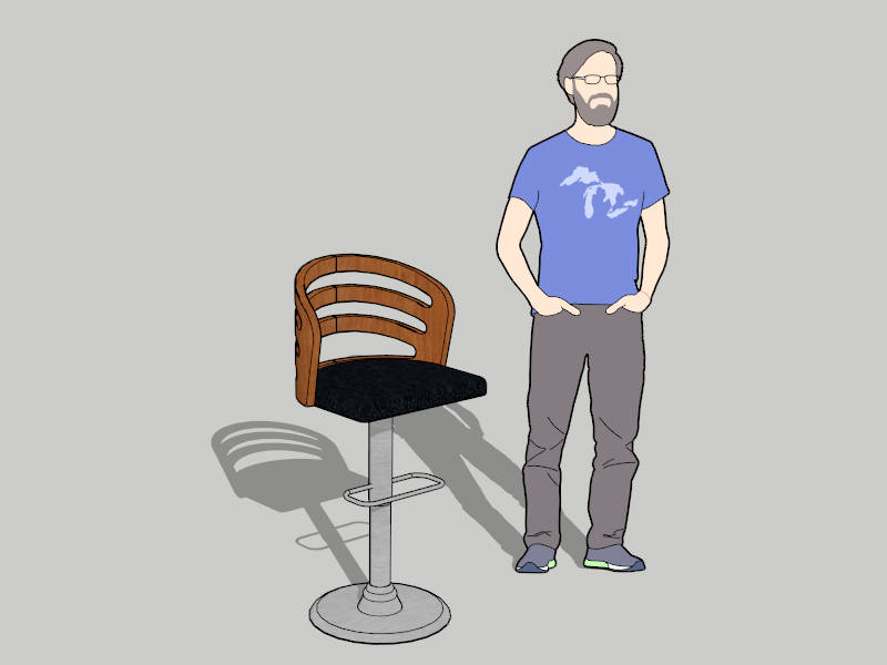 Modern Swivel Bar Stools sketchup model preview - SketchupBox