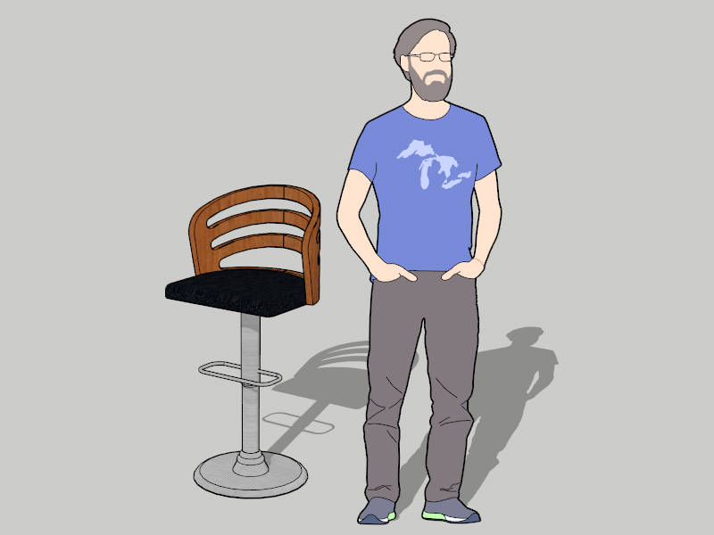 Modern Swivel Bar Stools sketchup model preview - SketchupBox