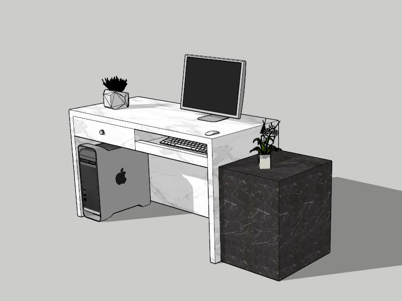 Small Marble Reception Desk sketchup model preview - SketchupBox