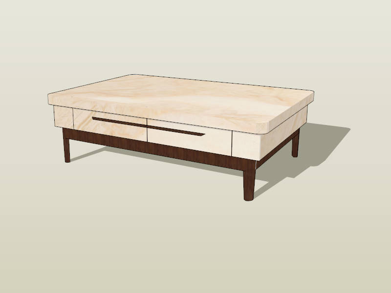 Stone Top Coffee Table sketchup model preview - SketchupBox