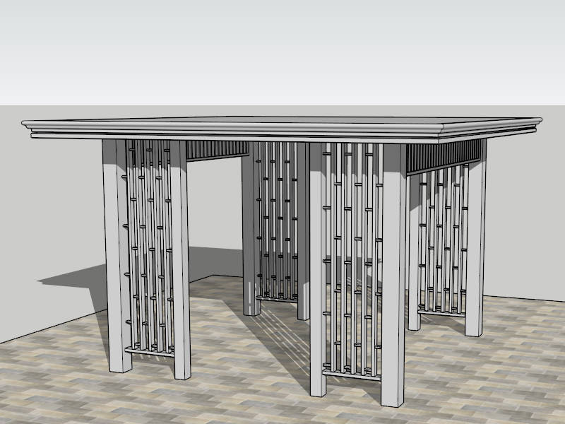 Trellis Style Pavilion sketchup model preview - SketchupBox
