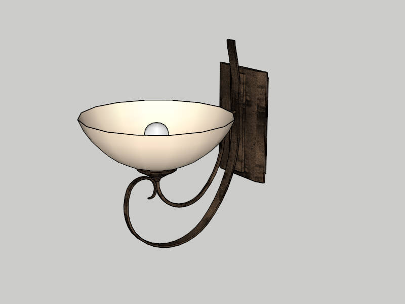 Retro Vintage Wall Lamp sketchup model preview - SketchupBox