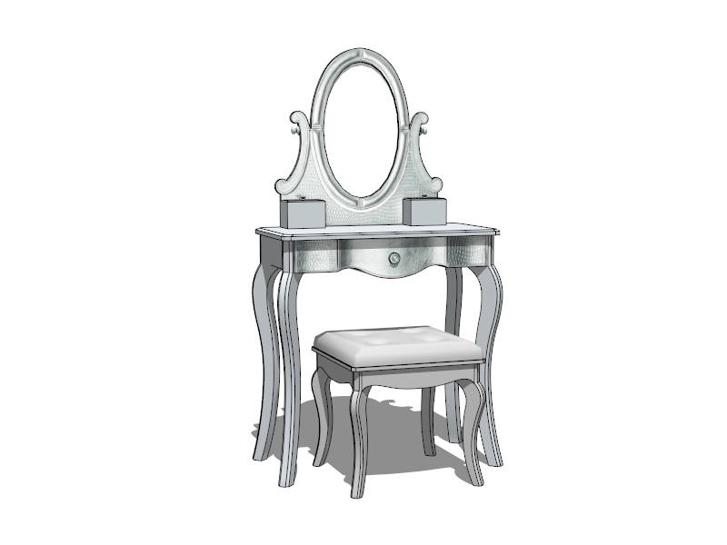 Small Dressing Table sketchup model preview - SketchupBox