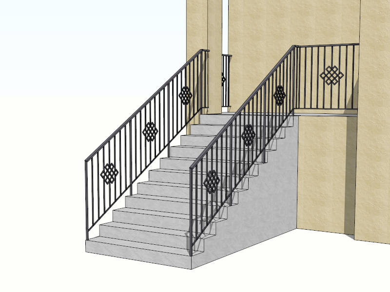 Outdoor Cement Stairs sketchup model preview - SketchupBox