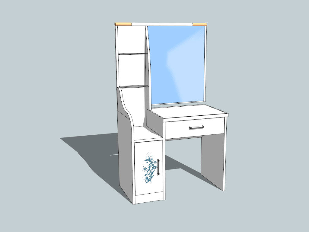 White Vanity Dressing Table sketchup model preview - SketchupBox