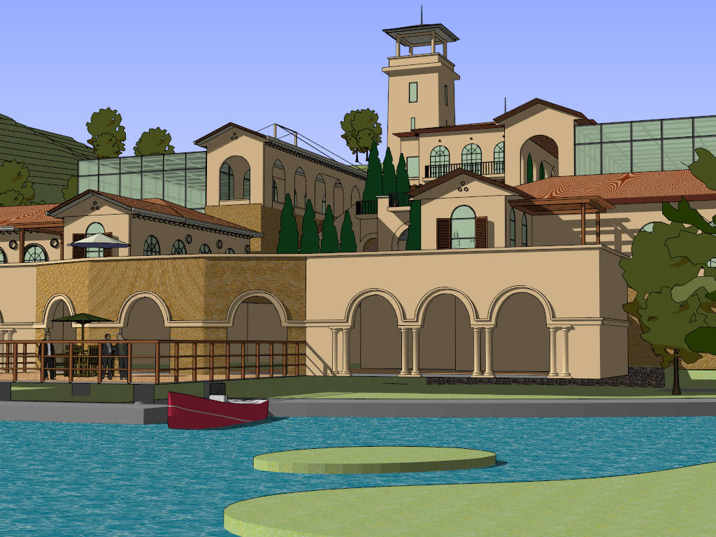 Modern Mansion On Mountain sketchup model preview - SketchupBox