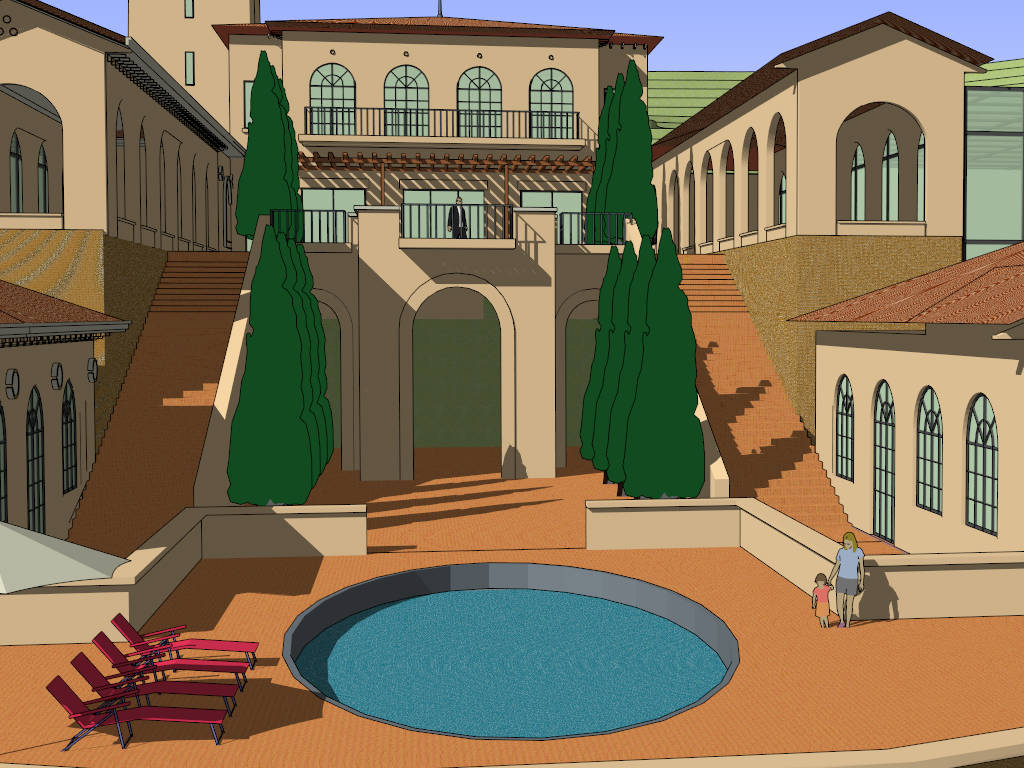 Modern Mansion On Mountain sketchup model preview - SketchupBox